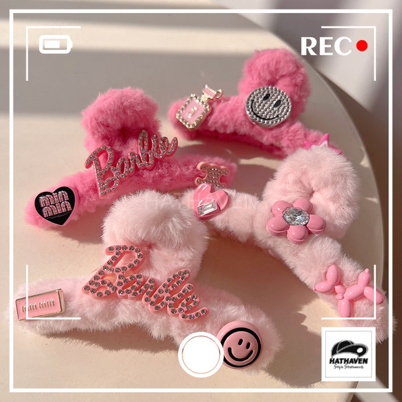 กิ๊บติดผม y2k กิ๊บติดผมน่ารัก Barbie บาร์บี้ โบว์ แฟชั่น สําหรับผู้หญิง ส่งเร็ว