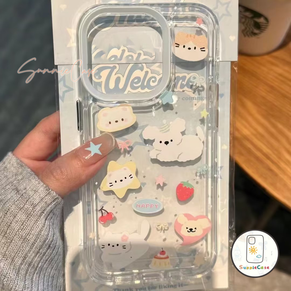 Hangyodon การ์ตูนน่ารักสุนัขดูเดิล นุ่ม เคสIPhone XR 7Plus 8 6s 6 Plus เคส XS X Max เคสไอโฟน 12 11 15 14 13 Pro Max