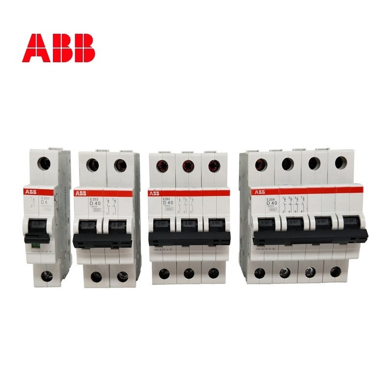 ✦ABB Miniature Circuit Breaker S200 1P 1P N 2P 3P 4P TYPE D 1A 2A 3A 4A 6A 10A 16A 20A 25A 32A 40A 5