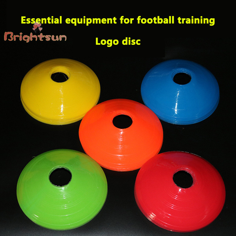 Brightsun 10 ชิ้นชุดกรวยอุปกรณ์ฝึกซ้อมฟุตบอลสําหรับเด็ก Pro Disc Cones Agility การออกกําลังกายอุปสรรคหลีกเลี่ยงการฝึกอบรมกีฬาอุปกรณ์เสริมใหม่