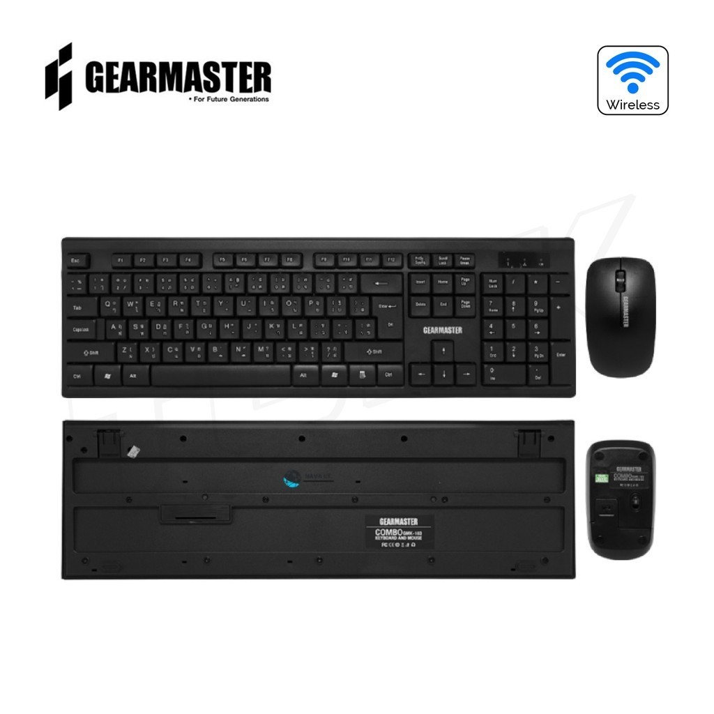 GEARMASTER GMK-103  คีย์บอร์ดและเม้าท์ไร้สาย Keyboard+Mouse Wireless