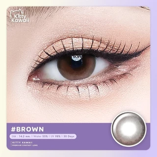 คอนแทคเลนส์(มินิ)🔥Demie🔥(Kitty Kawaii) สี : Brown / Gray รายเดือน มีค่าสายตา