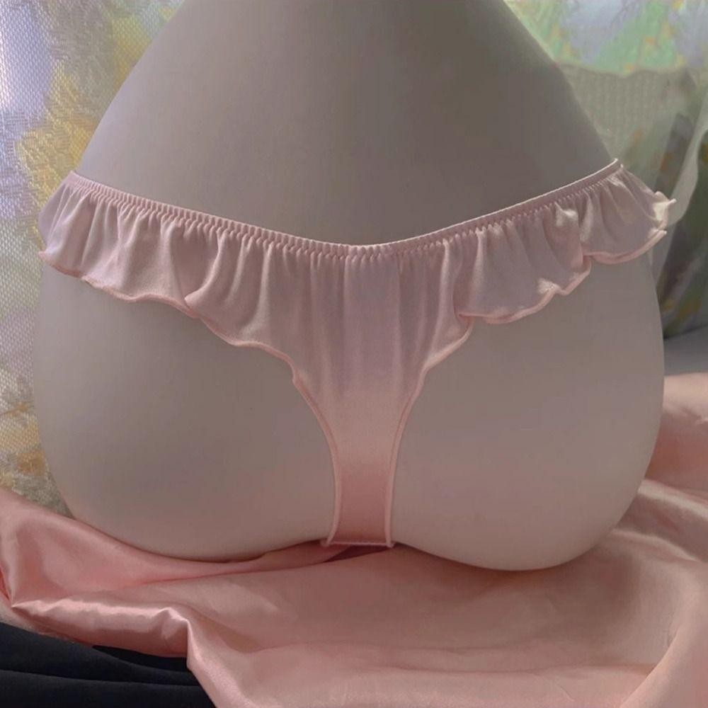 เอเดเด ผ้าไหมซาตินนัวเนียทอง,กางเกงเย็บปักถักร้อยกางเกงผ้าไหมน้ําแข็ง, น่ารัก เอวต่ําไม่มีรอยต่อชุดชั้นในหญิงกางเกงสําหรับผู้หญิงทุกวัน - รูปที่ 4