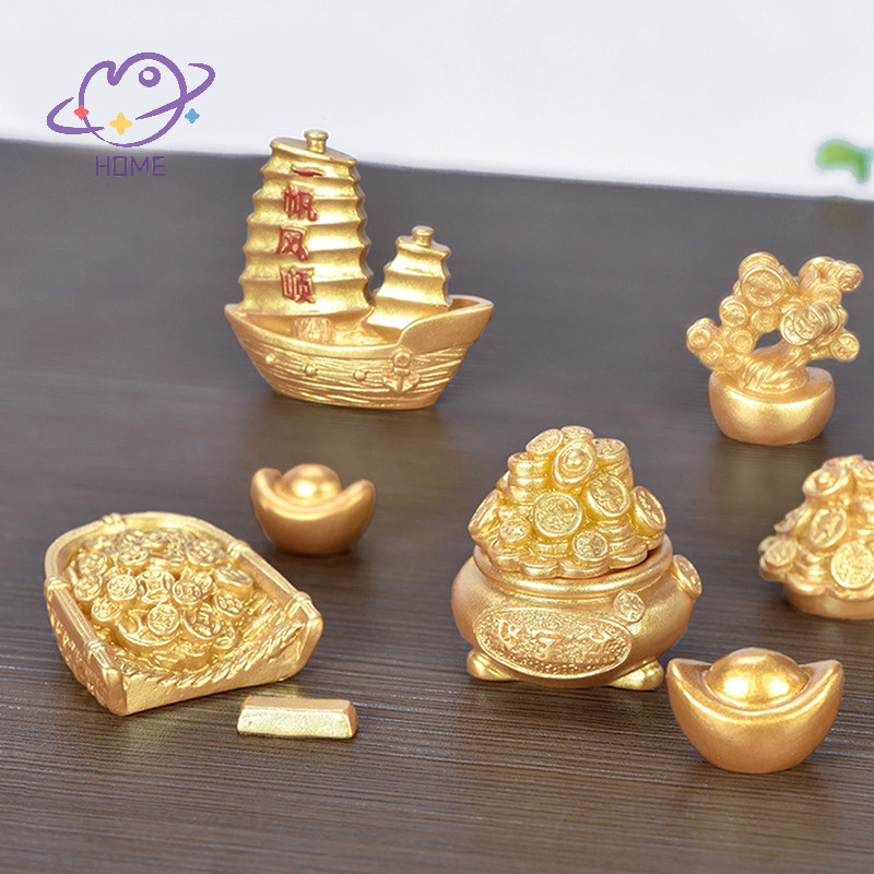 [mayhome] Feng Shui มงคล Fa Cai Money Tree Gold Ingot Bag Lucky Fortune Spring Festival Mascot Desktop Ornament Car Home Decor Craft {TH} ราคา ถูกที่สุด ดีลบีเคเค แกลเลอรีภาพที่ 2