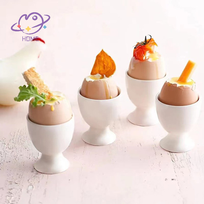 [อาจโฮม] ที่วางไข่ ที่วางแก้วไข่สีขาว ไข่ต้มนุ่มแข็ง ที่วางไข่อาหารเช้า อุปกรณ์ไข่จัดเลี้ยง อุปกรณ์ครัว {ไทย}