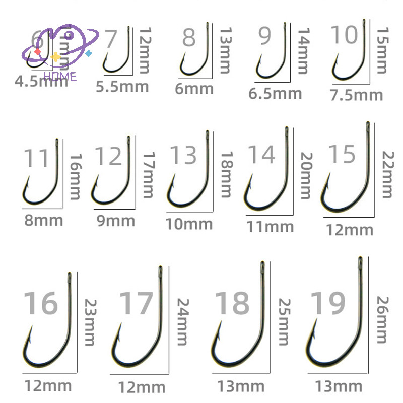 [mayhome] 100 ชิ้นหลอดชนิดบรรจุกล่อง Maruse Hooks สีดําเหล็กคาร์บอนสูง Coon และเบ็ดตกปลาทะเลพร้อมแหวนและลวดหนาม {TH}