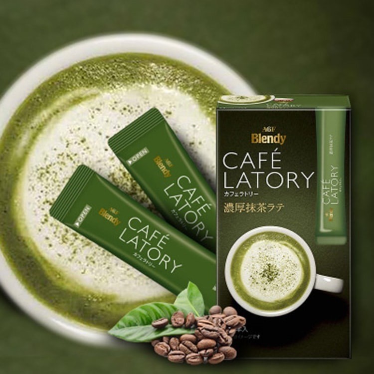 AGF Blendy CAFE LATORY Matcha Latte กาแฟ เครื่องดื่ม 3in1 นำเข้าจากญี่ปุ่น (มี 6ซอง/กล่อง)