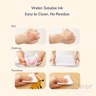 Mideer มิเดียร์ Round-Tip Stamper Washable Marker 2in1 ปากกาเมจิกหัวกลมแบบล้างทำความสะอาดได้ (MD3385-3386)