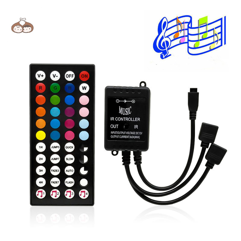 Bef DC12V 44 คีย์เพลง IR controller รีโมทสําหรับ RGB LED Strip เพลง IR controller TH