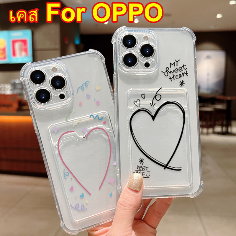 เคส For OPPO A60 A57 A15 A16 A18 A79 A17 A38 A74 A5 A9 A78 5G A3S A77 A2 A17K โปร่งใส TPU โทรศัพท์มือถือพร้อมช่องใ