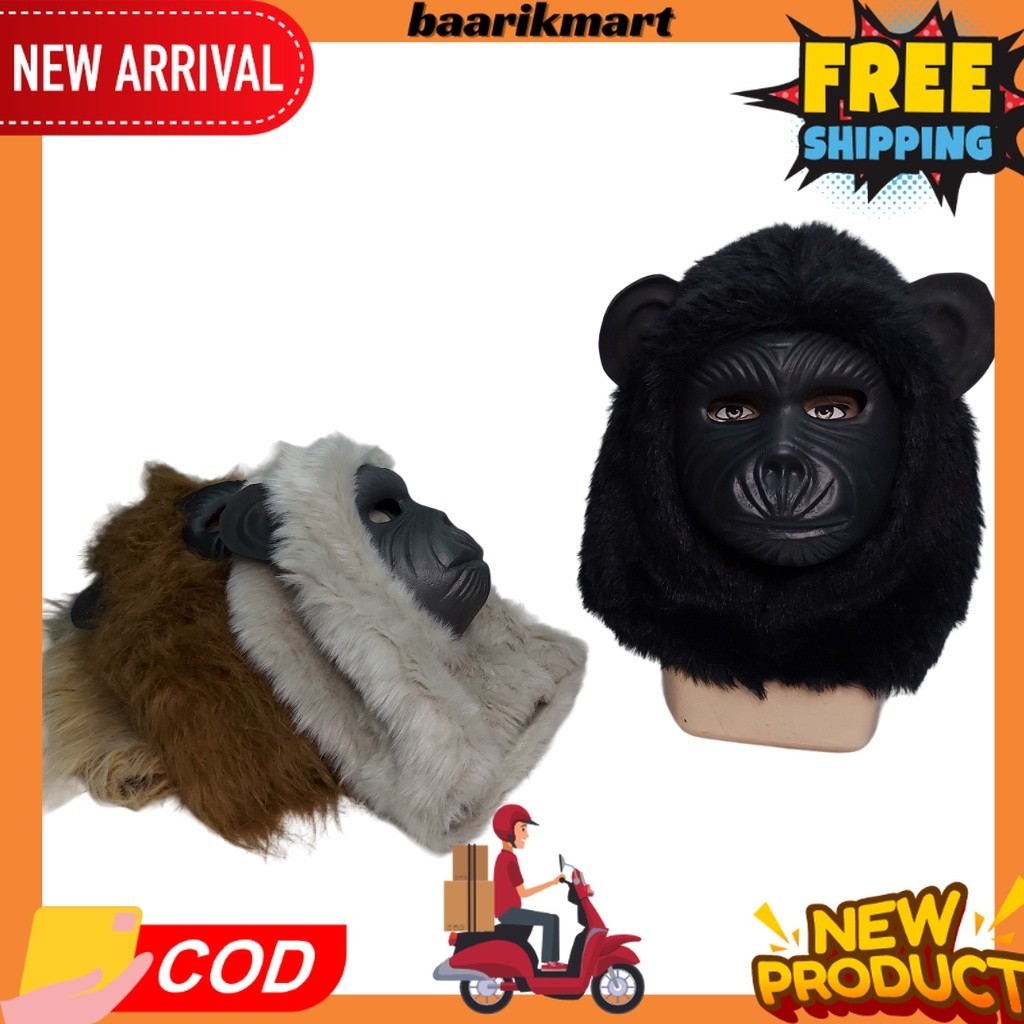 Gorilla Monkey Mask Fur Monkey Character Mask [brm]