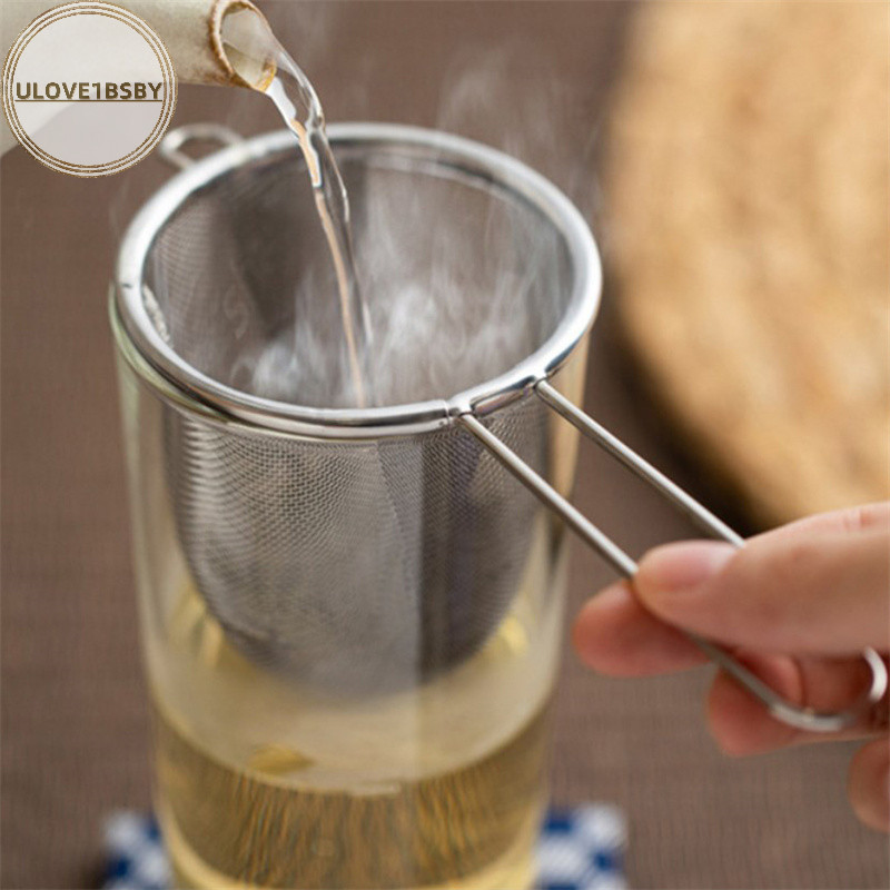 Ulove1bsby ชา Infuser พร้อมที่จับ Fine ตาข่ายกรองชากรองผงกาแฟกรองมือถือตะแกรงสําหรับกาน้ําชาอุปกรณ์ครัว TH