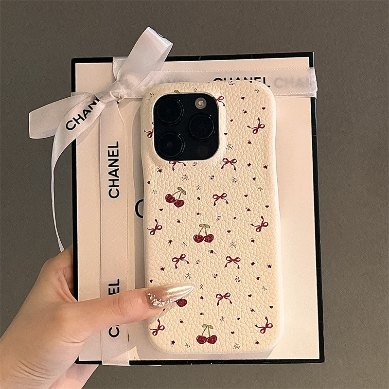 หรูหราหนังสีแดงเชอร์รี่เคสโทรศัพท์สําหรับ ไอโฟน15 14 13 12 มือโปร สูงสุด กันกระแทกป้องกันกล้องซิลิโคนฮาร์ดปกหลัง