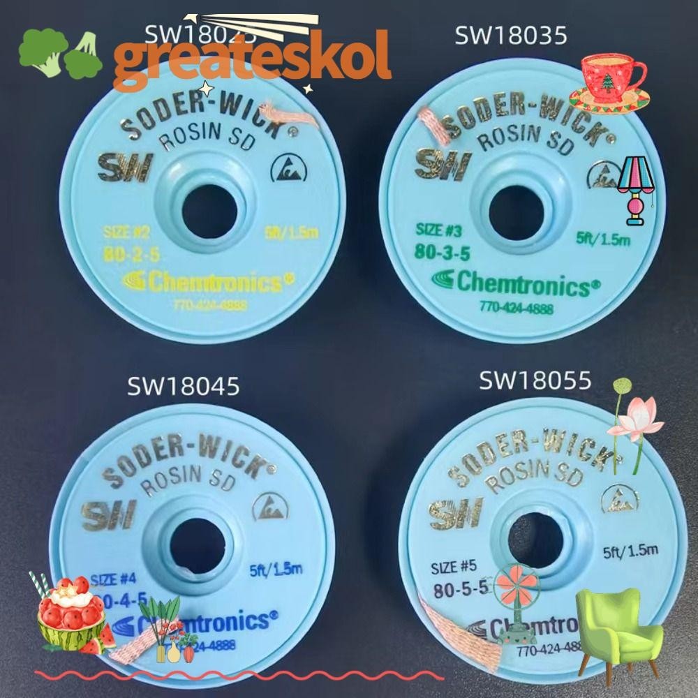 Greateskol เสริมสร้าง Desoldering Braid Tape Professional เชื่อม BGA ซ่อมเครื่องมือบัดกรี Wick
