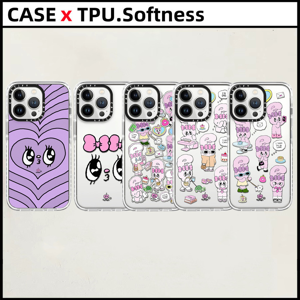 Casetifyesther Bunny Life สติกเกอร์Soft ซิลิโคน TPU สําหรับ iPhone 15 Pro MAX 14 13 12 11 Pro MAX 6 7 8 Plsu S2020 XR XS MAX โปร่งใสกันกระแทก
