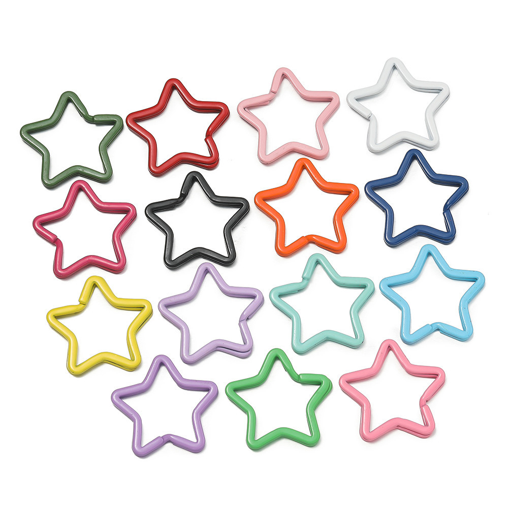 St. kunkka 5 ชิ้นแหวนกุญแจดาวห้าแฉกพวงกุญแจดาวสีสันสดใสสําหรับ DIY พวงกุญแจของที่ระลึกการผลิต