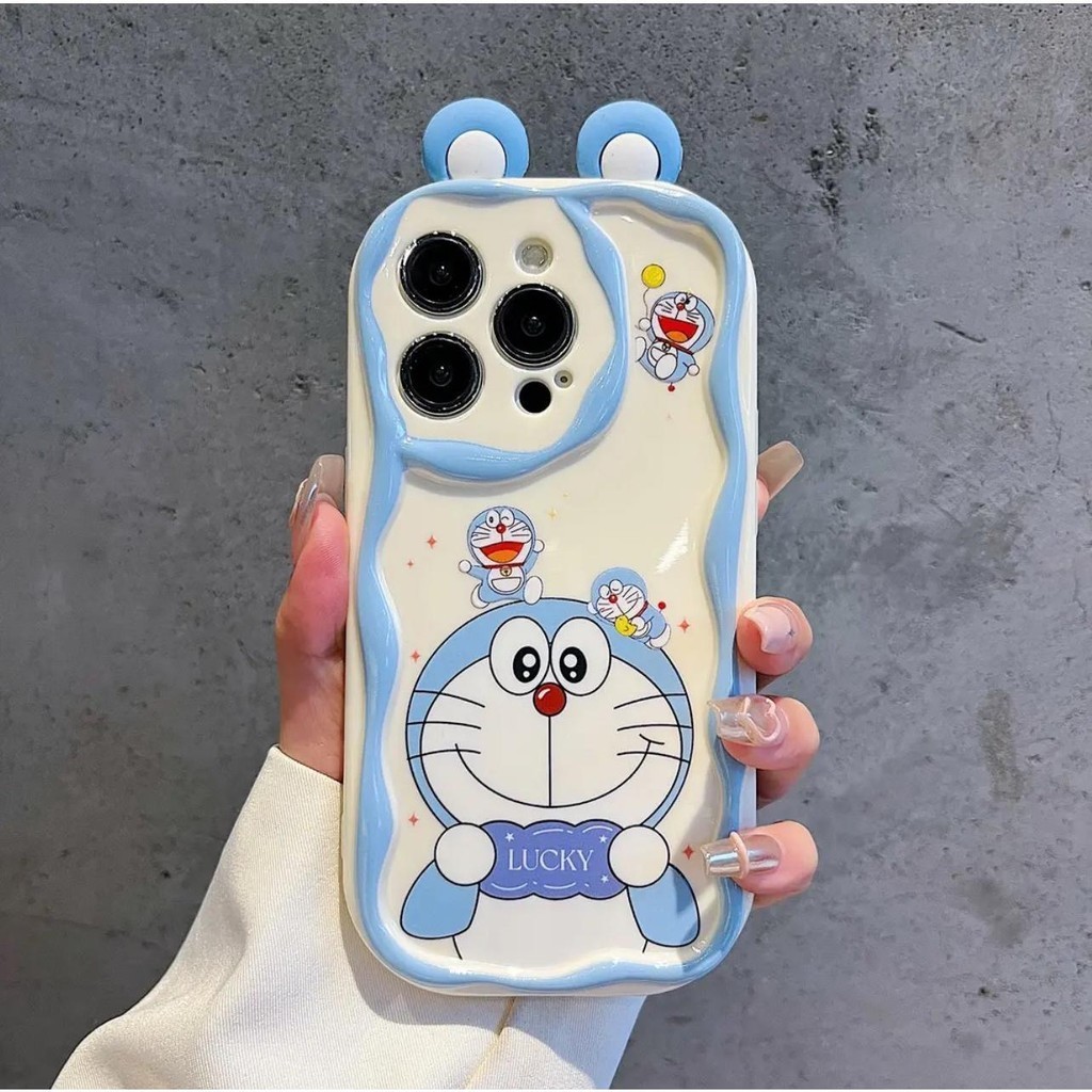 ซื้อ 1 แถม 1 เคส Compatible มีหูสําหรับ Oppo Realme Vivo Blue Mon wave edge มีหู S95