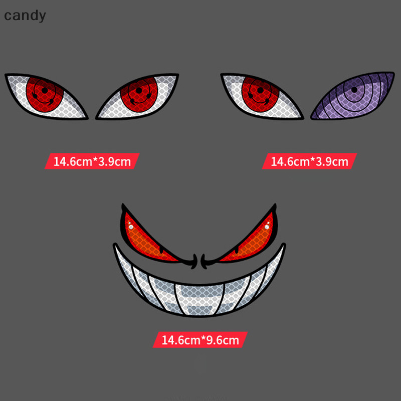 Ndy Devil Eye สะท้อนแสงรถจักรยานยนต์ความปลอดภัยคําเตือนสติกเกอร์ Decor Moto จักรยานสกู๊ตเตอร์กระจกหมวกกันน็อค Tailbox Decal อุปกรณ์เสริม N