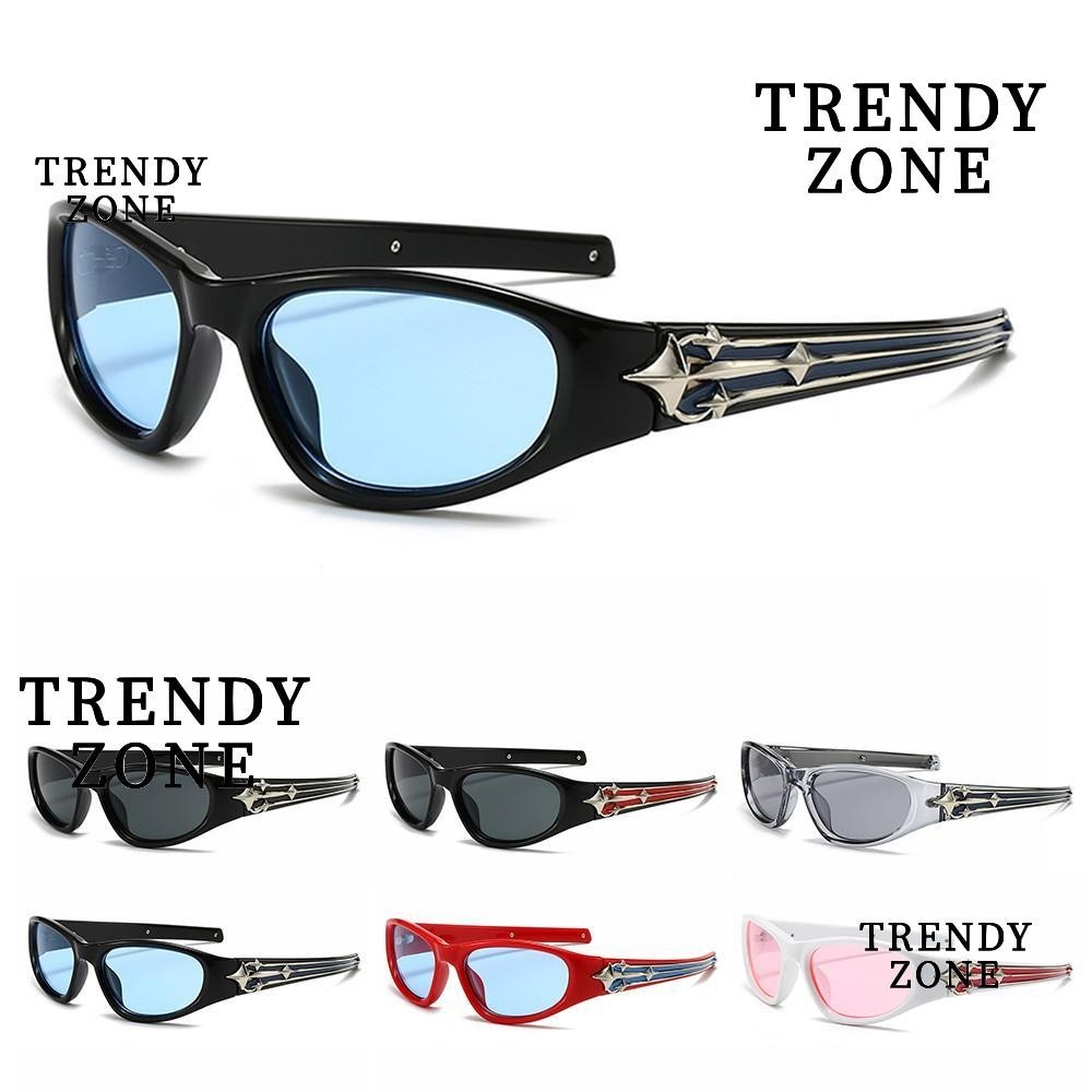Trendyzone Designer Sun แว่นตา, Y2K Punk Sports แว่นตากันแดด,แว่นตาแฟชั่นวินเทจสําหรับผู้หญิงและผู้ชาย
