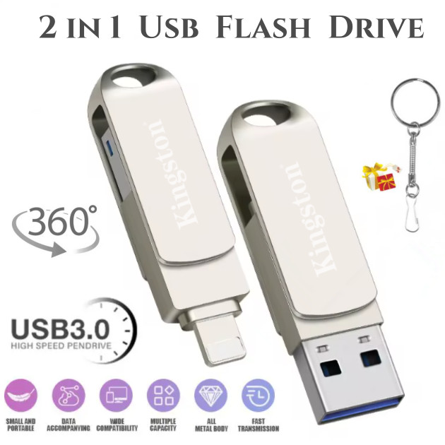2TB Otg Pendrive 1TB Usb Flash Drive 512GB Thumb Drive สําหรับ iPhone แฟลชไดรฟ์ Usb