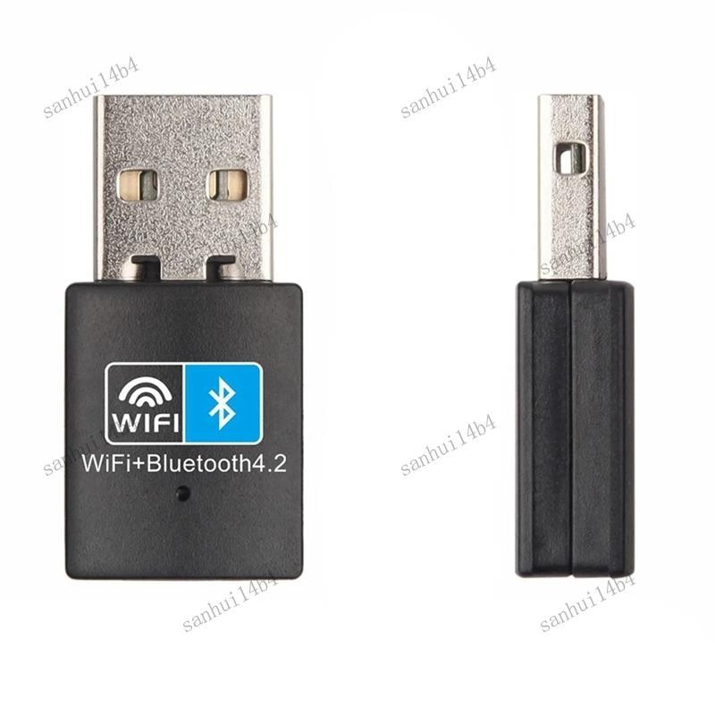 【sanhui14b4 】USB Wifi อะแดปเตอร์ที่รองรับบลูทูธ V4.2 การ์ดเครือข่ายไร้สาย Wifi เสาอากาศเครื่องส่งสัญญาณ PC Lan ตัวรับสัญญาณอินเทอร์เน็ตเปลี่ยน