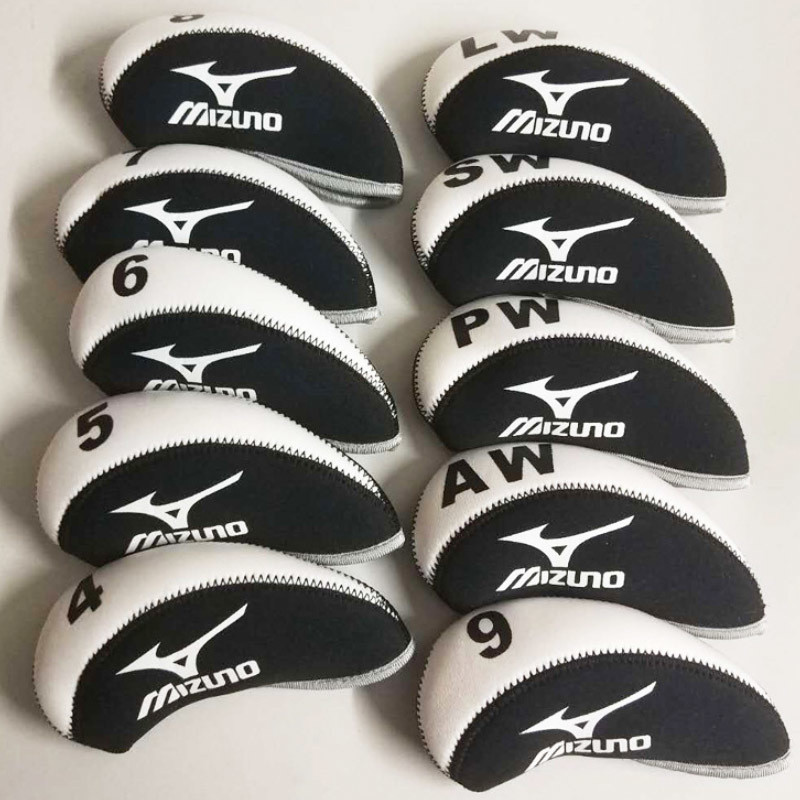 GOLF Iron Sleeve Headgear Club Cap Sleeve Club Sleeve 10pcs วัสดุดําน้ํา GOLF Iron Sleeve Cap Sleeve
