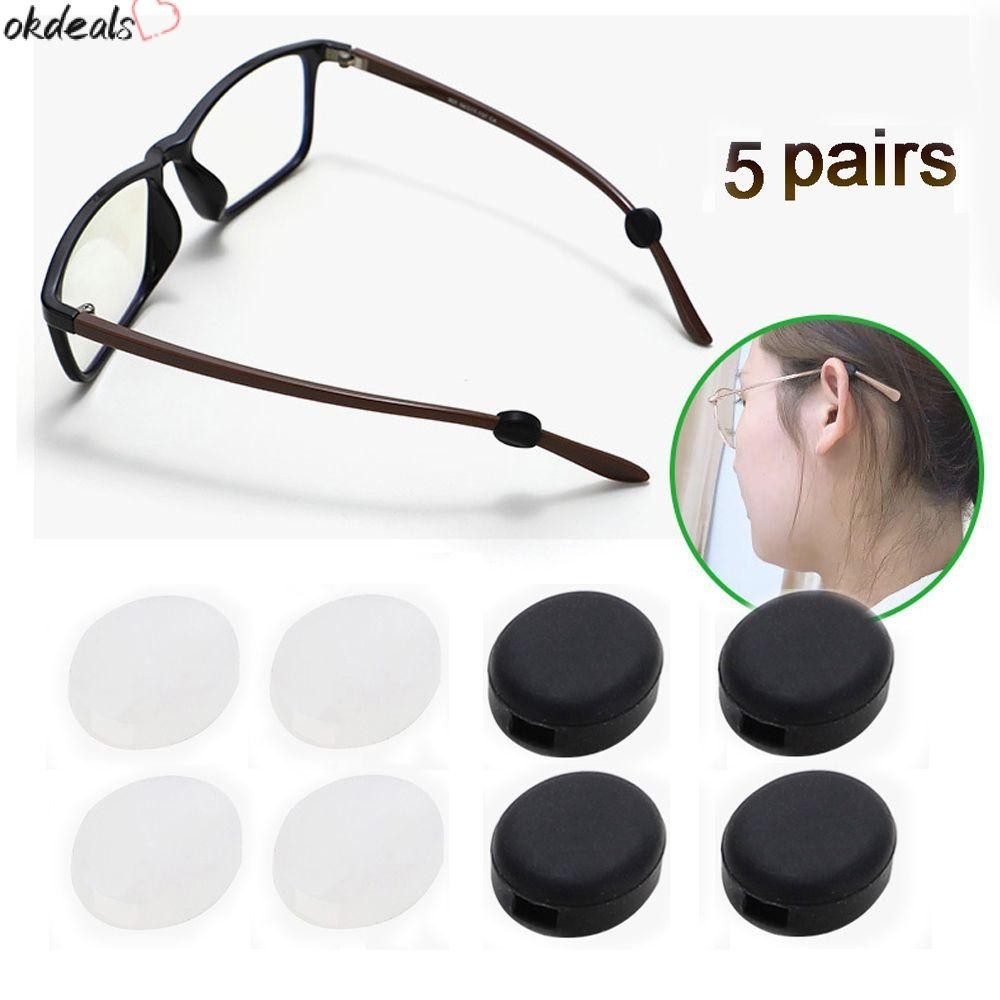 Okdeals 5 คู่แว่นตาที่เกี่ยวหูแว่นตากีฬา Anti Slip แว่นตาอุปกรณ์เสริมคงที่ขา Grip