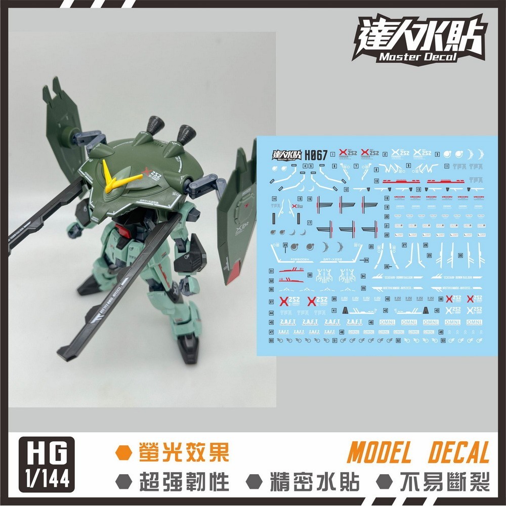 MASTER H067 HG 1/144 Forbidden SEED Water Slide Decal ประเภท Fluo