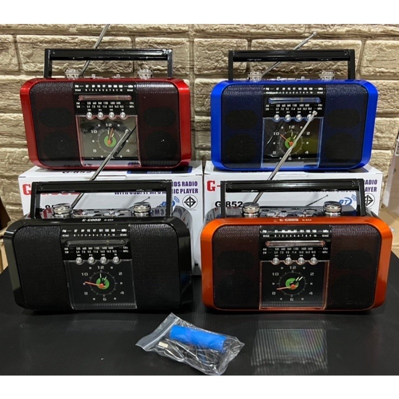 วิทยุ วิทยุ ลำโพง G-good G 912 BT (ลายไม้) /  G 852 BT/ G 168 solar(BT)  นาฬิกา mp3 am-fm  ชาร์จไฟทั
