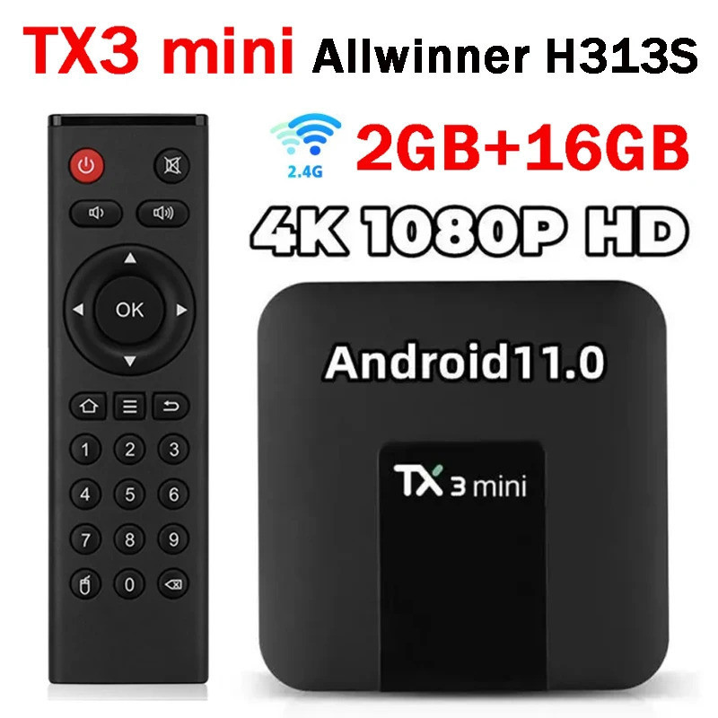 Original tanix TX3 MINI Top Box Android 11.0 4K HD 2G 16G 4G WiFi 4K TX3 TV Box สมาร์ทผู้ชนะทั้งหมด 