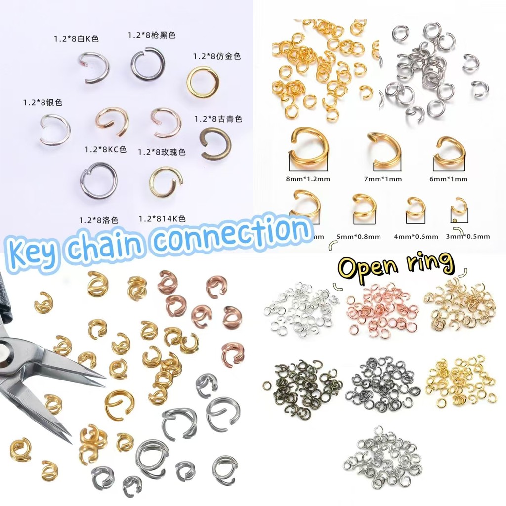50 ชิ้น/ล็อต อุปกรณ์โลหะเปิดแหวนเหล็ก DIY สําหรับสร้อยข้อมือสร้อยคอ แฮนด์เมดลิงค์แหวนกระโดด โอริง แหวนเดี่ยว