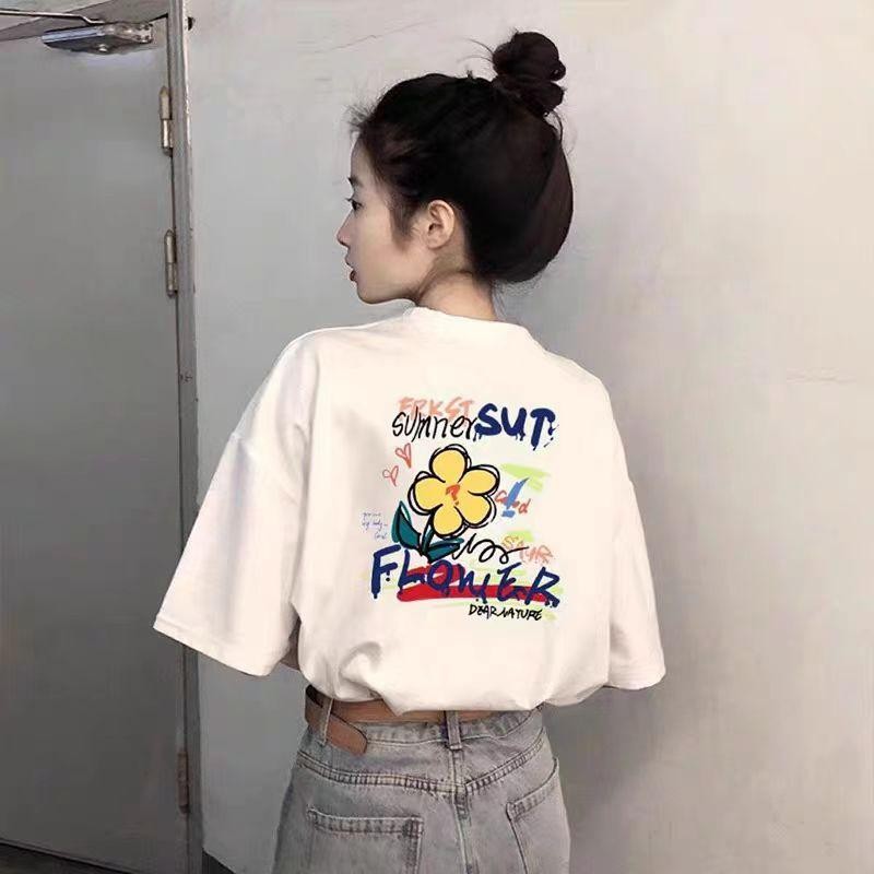 Y-T Flash Sale เสื้อยืดแขนสั้น คอลูกเรือ ผ้าฝ้าย 100% ไม่หดตัว ริ้วรอยยาก เสื้อสไตล์เกาหลี พิมพ์ "FRKST SUT-DB"