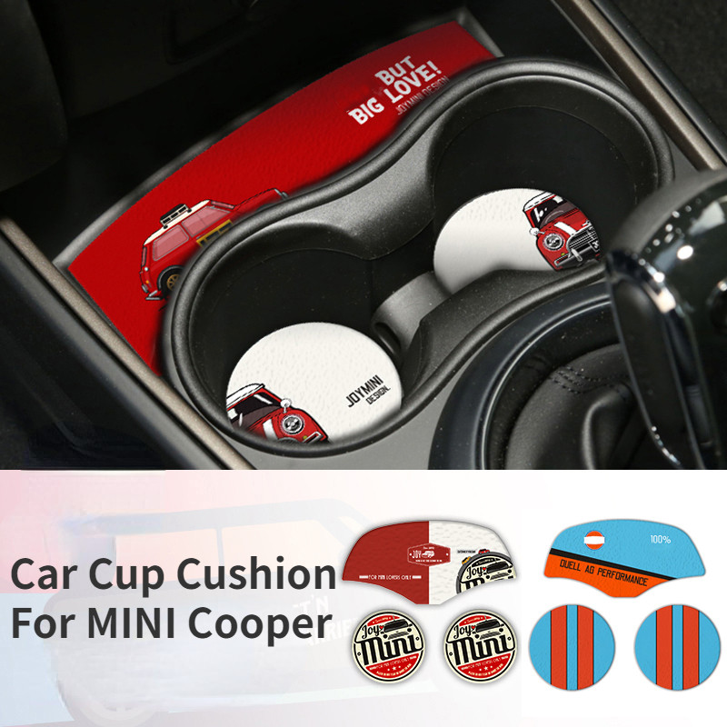 สําหรับ MINI Cooper อุปกรณ์เสริมรถถ้วยเบาะ Countryman R60 F54 F55 F56 F57 F60 Union Jack Auto เสื่อกันลื่น Pad Cooper