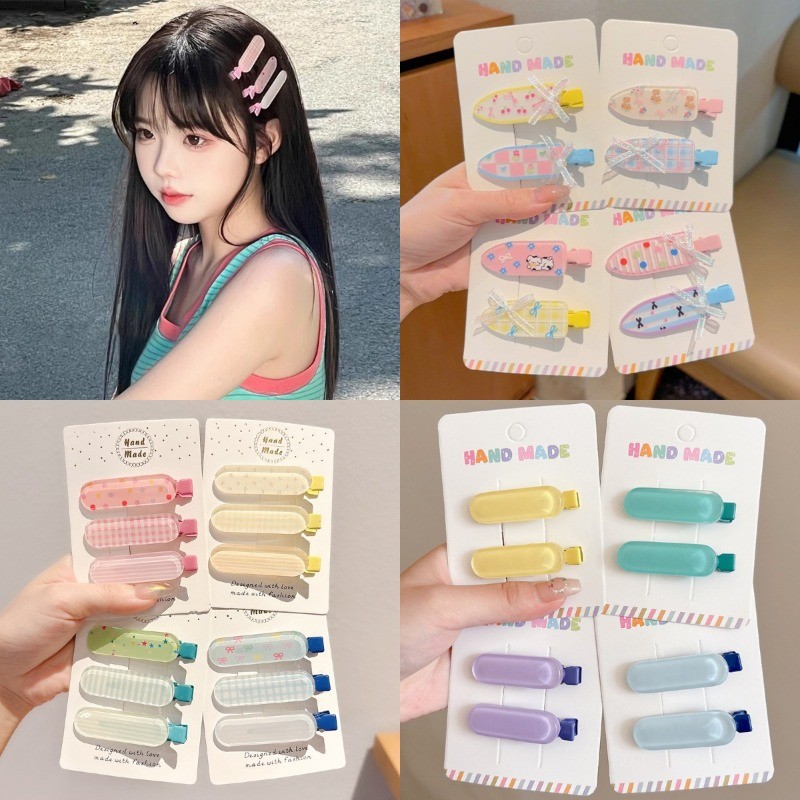 3ชิ้นใหม่เด็กกิ๊บสาวที่มีสีสันที่ไร้รอยต่อคลิปด้านข้างคาดศีรษะอุปกรณ์ผมชุดเกาหลี