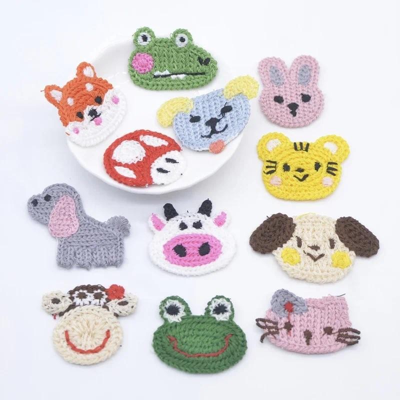 10 ชิ้น Kawaii สัตว์ขนสัตว์ Applique สําหรับ DIY เสื้อผ้าหมวกรองเท้าเย็บอุปกรณ์ Patch Headwear ผม Loop คลิปอุปกรณ์ตกแต่ง