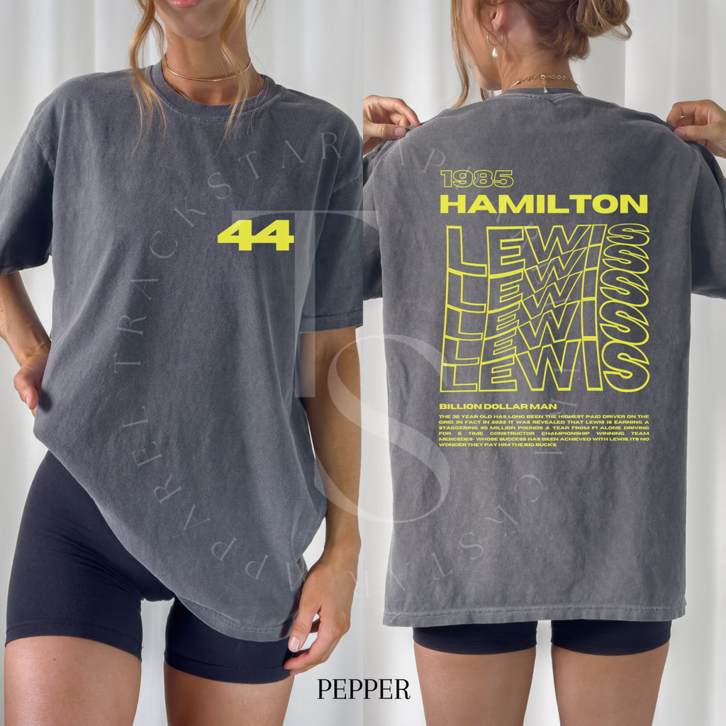 ใหม่ Comfort Color Lewis Hamilton Tshirt Formula One Tee Lewis Hamilton F1 Racing แรงบันดาลใจเสื้อ A
