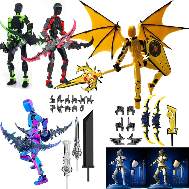 ใหม่หุ่นยนต์หุ้มเกราะ Action Figure Lucky 13 3D พิมพ์ประกอบของเล่น Dummy 13 Action Figure ประกอบของเล่นหุ่นยนต์ Titan 13 ของขวัญสําหรับเด็กรุ่น