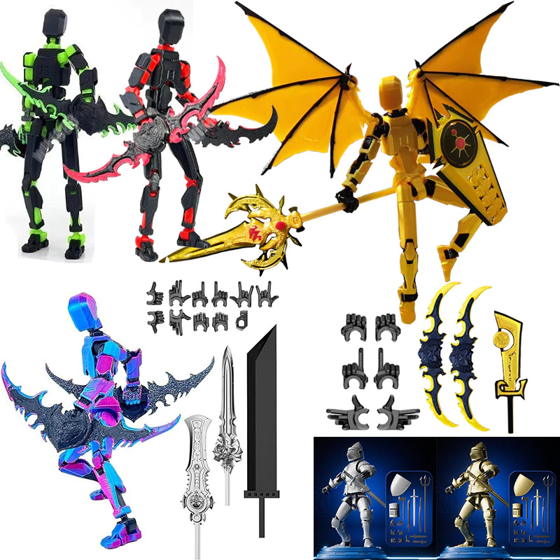 ใหม่หุ่นยนต์หุ้มเกราะ Action Figure Lucky 13 3D พิมพ์ประกอบของเล่น Dummy 13 Action Figure ประกอบของเล่นหุ่นยนต์ Titan 13 ของขวัญสําหรับเด็กรุ่น