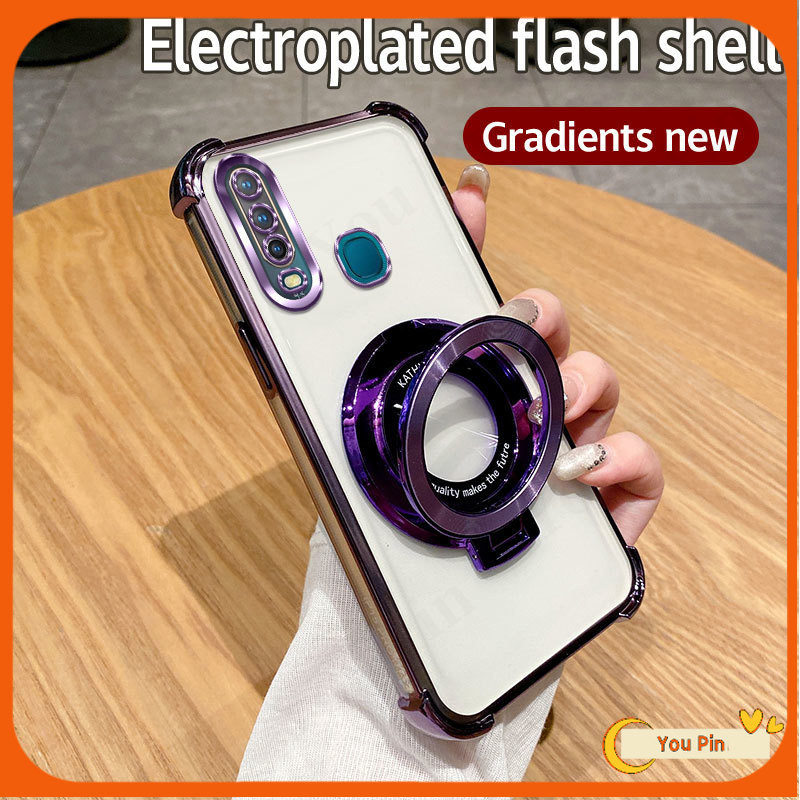 ปลอกสําหรับ Vivo Y11 Y12 Y15 Y17 U10 Y19 Y5S กรณีสี่มุม anti-drop บุคลิกภาพวงเล็บเคสโทรศัพท์ TPU