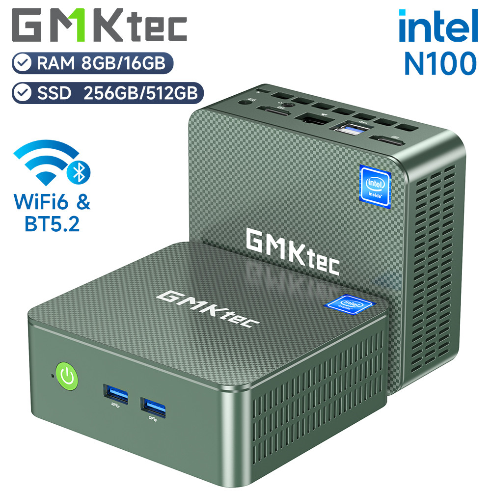 GMKtec G3 Mini PC Intel Alder Lake N100 Windows 11 Pro Mini PC 8/16GB DDR4 256/512GB PCIe M.2 SSD Wi