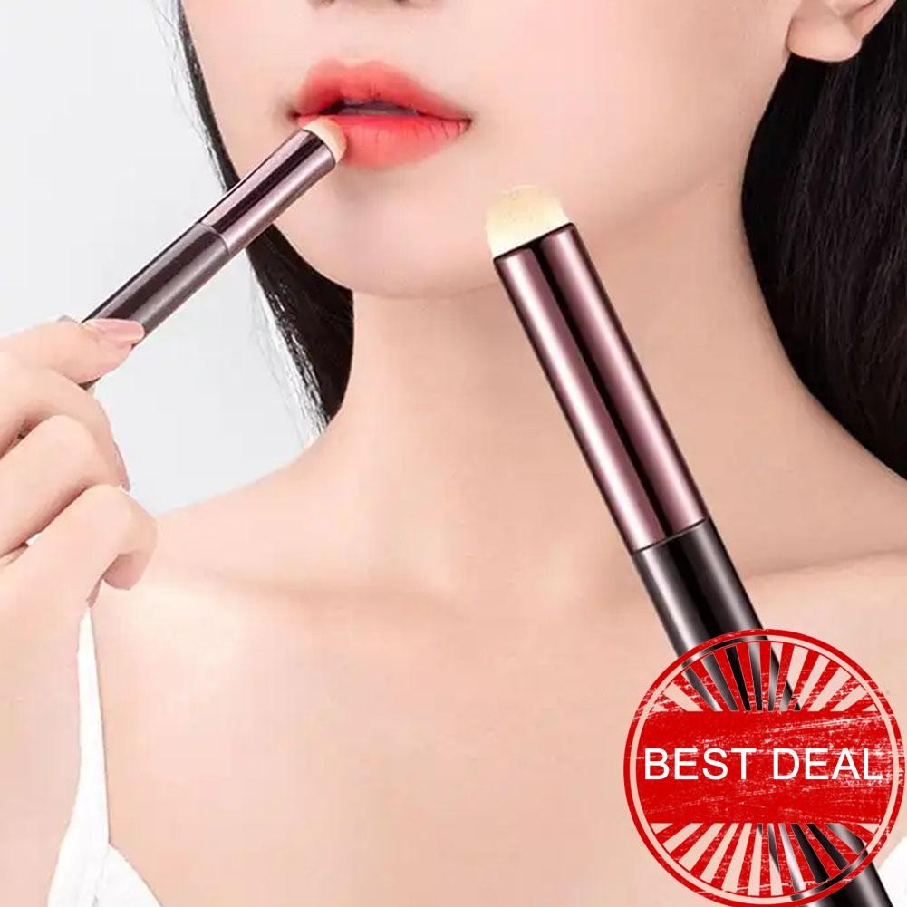 แปรงปากหัวกลมยืดหยุ่นคอนซีลเลอร์ลิปสติก Applicator เครื่องมือทุกวันแปรงแต่งหน้า F6h9