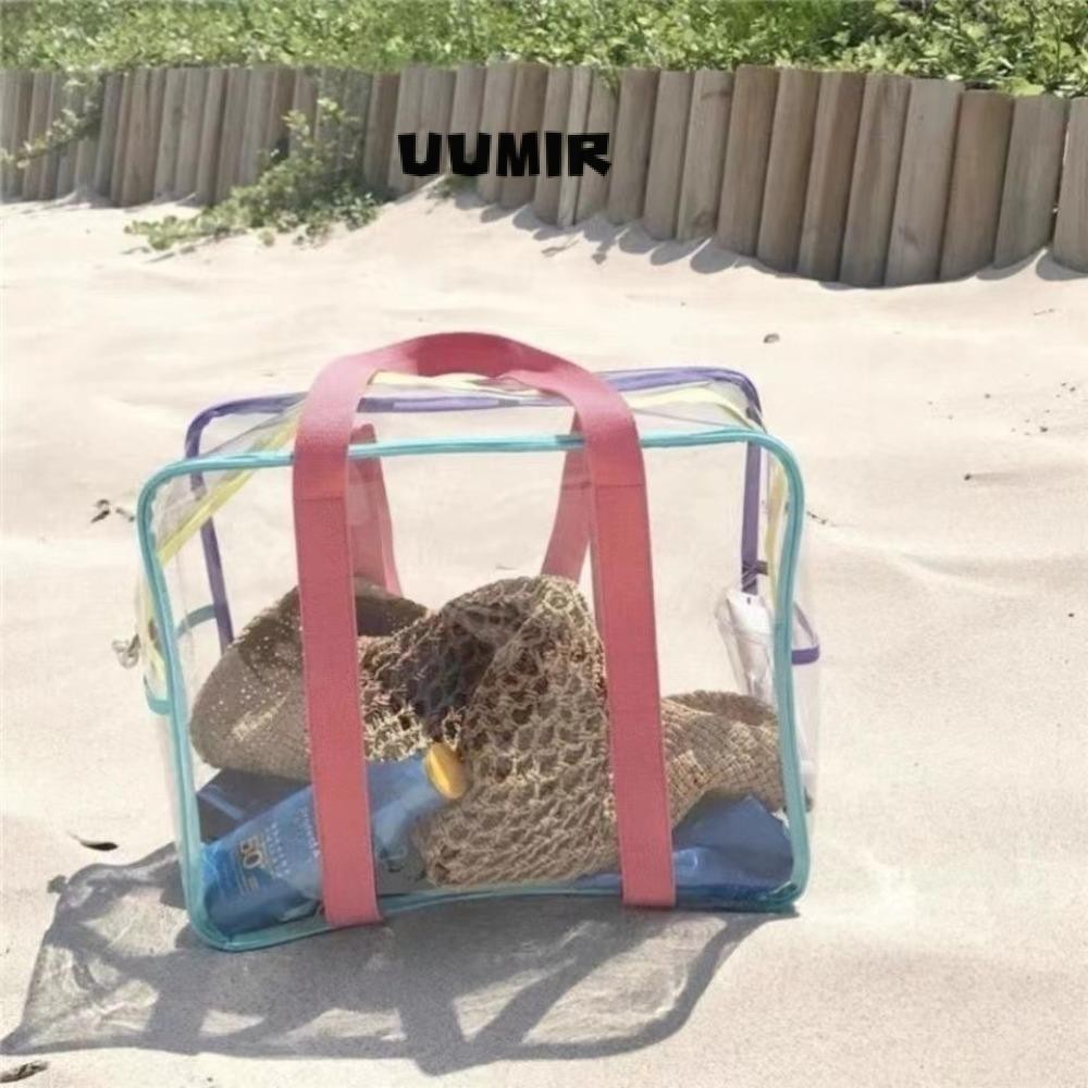 UUMIR กระเป๋าชายหาด,กระเป๋าเยลลี่ใสความจุขนาดใหญ่,ร้อนขายพีวีซีกันน้ําว่ายน้ําถุงเก็บกลางแจ้ง