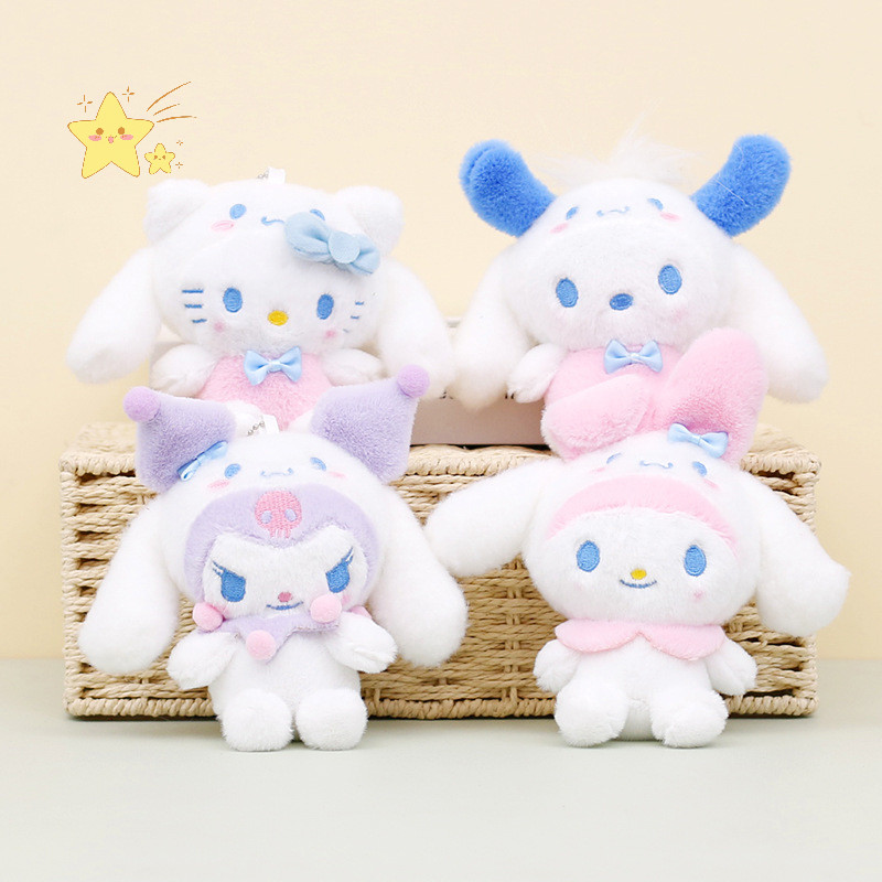 [JBTH] น่ารัก Sanrio พวงกุญแจตุ๊กตาสําหรับเด็กอะนิเมะ Hello Kitty จี้ Kuromi การ์ตูนพวงกุญแจกระเป๋าเป้สะพายหลังตกแต่งของขวัญสําหรับสาว [JB]