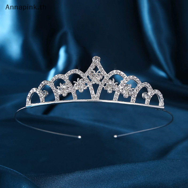 Annapink.th ผู้หญิงใหม่ลมหวานเจ้าหญิง Tiara วันเกิดมงกุฎสําหรับประสิทธิภาพปาร์ตี้มงกุฎตกแต่ง EN
