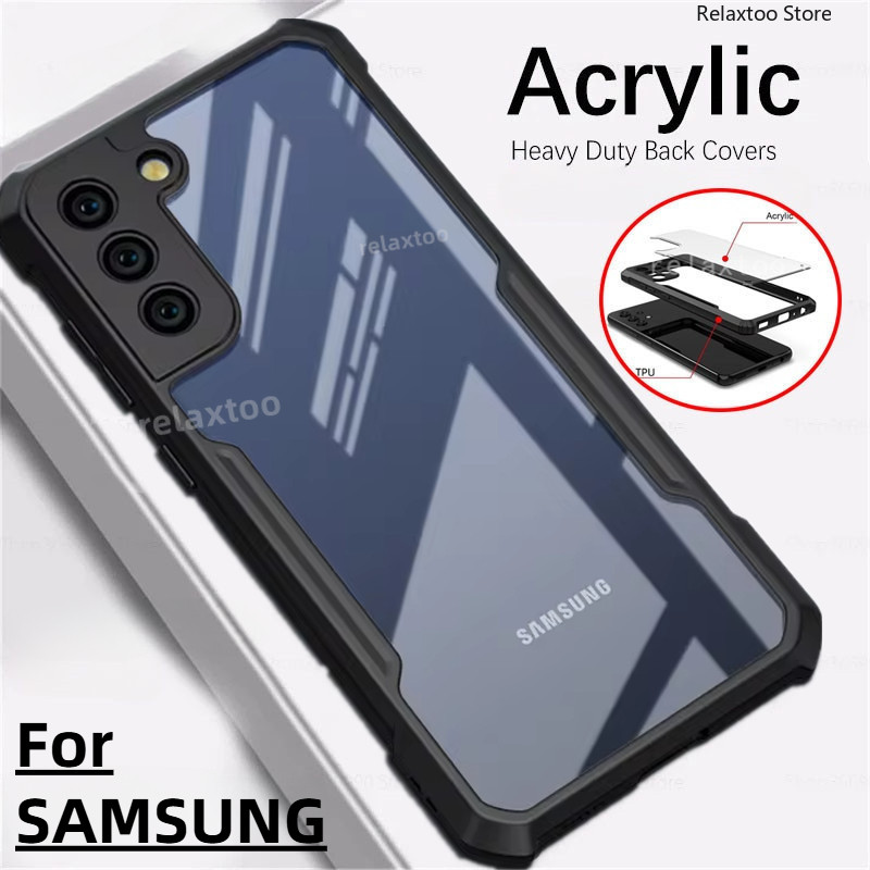 SAMSUNG ปลอกใสสําหรับsamsung Galaxy S24 FE S24FE A06 A16 A26 A36 A56 56 A 16 56A 4G 5Gโปร่งใสTPUกันชนอะคริลิคเคสโทรศัพท์เกราะกันกระแทกเลนส์กล้องป้องกันปกหลัง