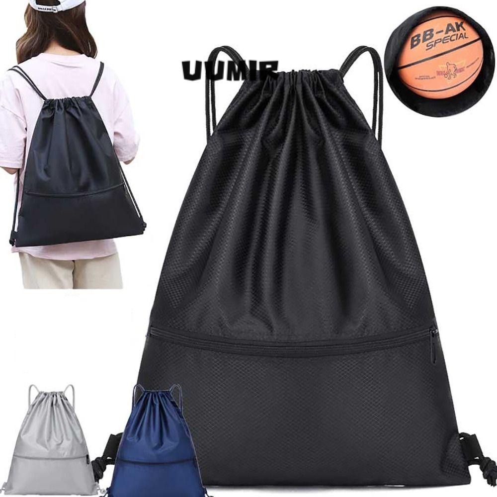 UUMIR กระเป๋าหูรูดกระเป๋าเป้สะพายหลังออกกําลังกายกันน้ําพับได้ทนทานน้ําหนักเบาชายหาดว่ายน้ําเดินป่าต