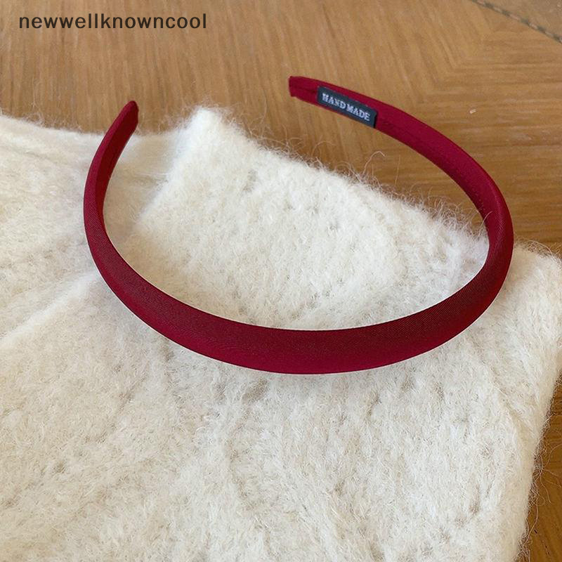 ใหม่wellknowncool สไตล์เกาหลีคลาสสิก All-match ไวน์แดงผมสีแดงบาง Vintage แฟชั่นผม Hoops สําหรับผู้หญิงสาวอุปกรณ์เสริมผม AAD