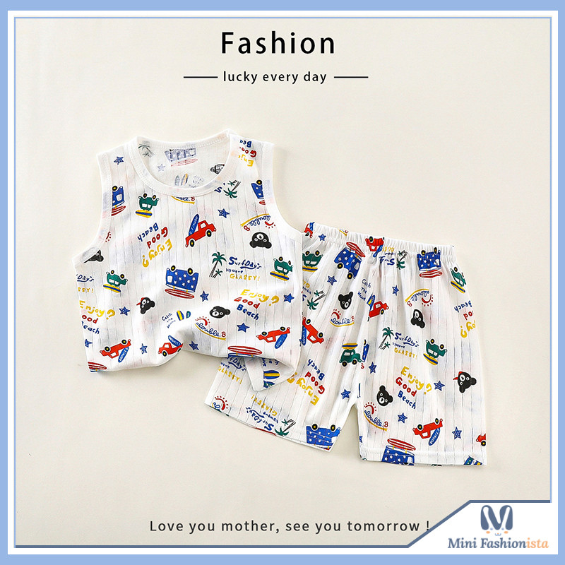 Animal MOTIF SINGLET ชุดนําเข้าเด็กชายอายุ 1-10 ปี