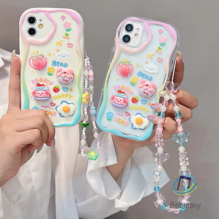 DIY เคส สำหรับไอโฟน 11 15 12 13 14 16 Pro Max 7 8 Plus XR XS X SE 2022 2020 พร้อมสายคล้อง พร้อมอุปกรณ์เสริมสุดน่ารัก