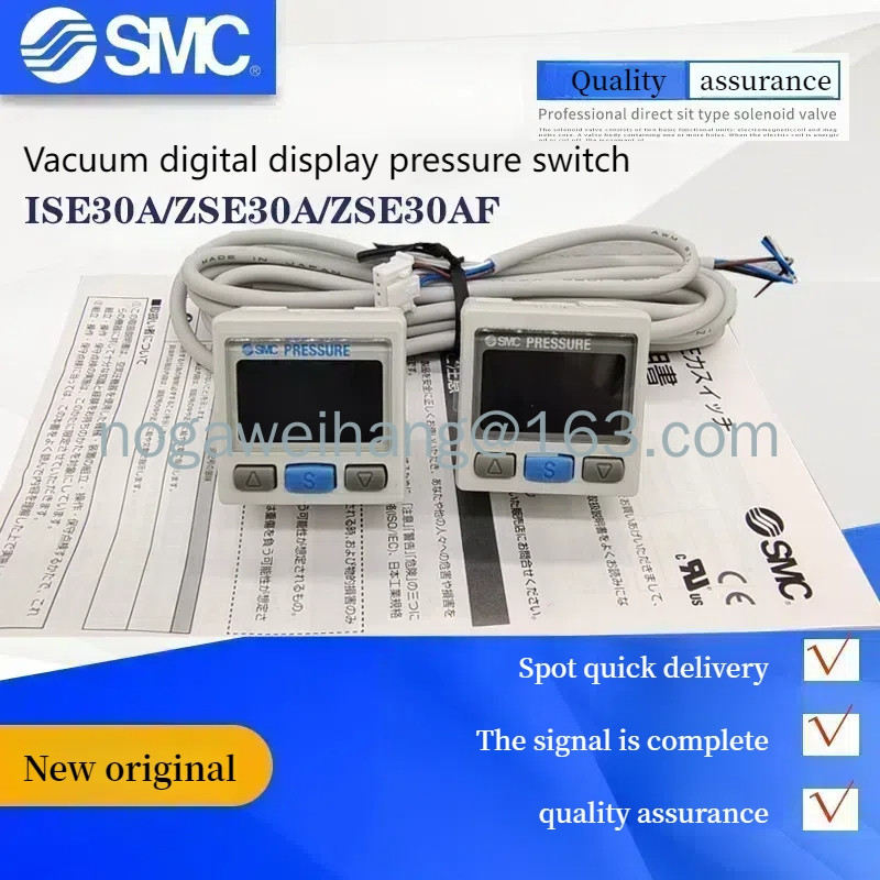 SMC สวิตช์แรงดันจอแสดงผลดิจิตอล ISE30A/ZSE30AF-01-NL/P/A/C/ML เครื่องวัดความดันลบสูญญากาศ